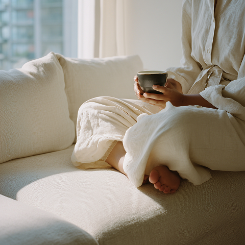 Woman relaxing in bed